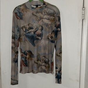 Forever 21 Multicolor Mesh Top